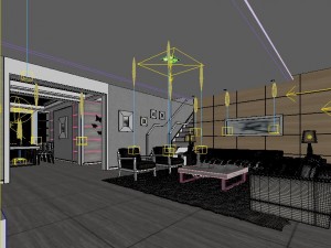 fashionable concise modern living room 1816 3Dモデル