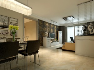 fashionable and concise modern living room 1817 3D Model