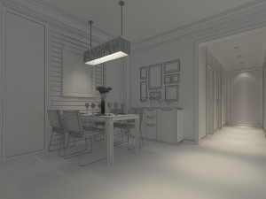 fashionable and concise modern living room 1817 3D Model