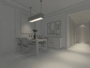 fashionable and concise modern living room 1817 3D Model