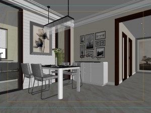 fashionable and concise modern living room 1817 3D Model