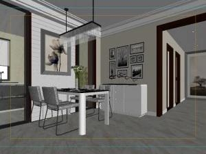 fashionable and concise modern living room 1817 3D Model