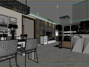 fashionable and concise modern living room 1817 3D Model