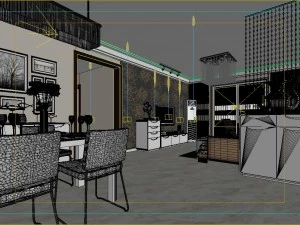 fashionable and concise modern living room 1817 3D Model