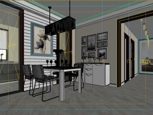 fashionable and concise modern living room 1817 3D Model