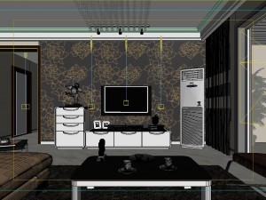 fashionable and concise modern living room 1817 3D Model