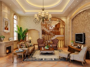 fashionable european style living room 1821 3D मॉडल