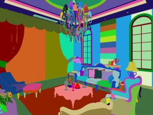fashionable european style living room 1821 3D Модель