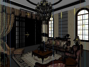 fashionable european style living room 1821 3D Модель