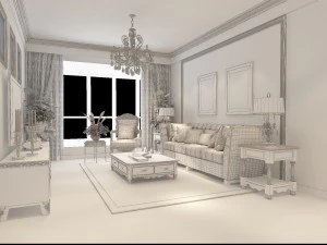 fashionable european living room 5139 3D Model