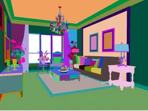 fashionable european living room 5139 3D Model