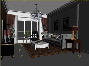 fashionable european living room 5139 Modelo 3D