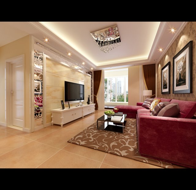 fashionable european living room 514 3D मॉडल .c4d .max .obj .3ds .fbx .stl .blend 