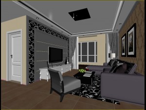 fashionable european living room 514 3D मॉडल