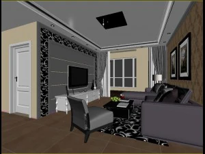fashionable european living room 514 3D Model