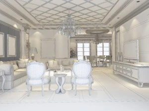 fashionable european living room 5143 3D Model