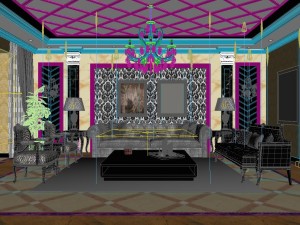 fashionable european living room 5143 Modello 3D