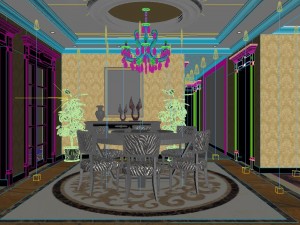 fashionable european living room 5143 Modello 3D