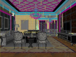 fashionable european living room 5143 Modello 3D