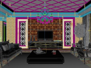 fashionable european living room 5143 Modello 3D