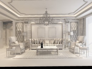 fashionable european living room 5145 3D Модель