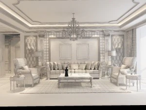 fashionable european living room 5145 3D Model