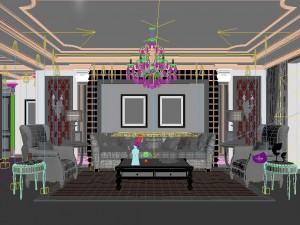 fashionable european living room 5145 3D Модель