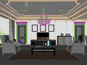 fashionable european living room 5145 3D Модель