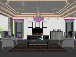 fashionable european living room 5145 3D Model