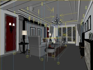 fashionable european living room 5145 3D Model