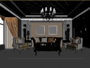 fashionable european living room 5148 3D Model