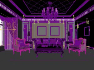 fashionable european living room 5148 3D Model