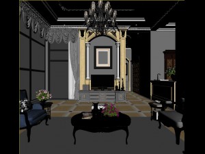 fashionable european living room 5149 Modèle 3D