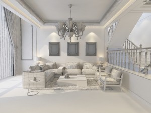 fashionable european living room 515 3D Модель