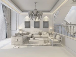 fashionable european living room 515 3D Model