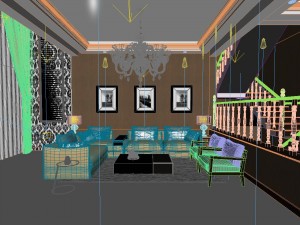 fashionable european living room 515 3D Модель