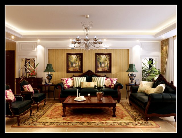 fashion european living room 5150 3Dモデル .c4d .max .obj .3ds .fbx .stl .blend 