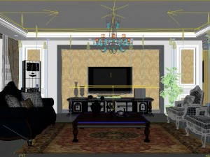 fashion european living room 5150 3D Model