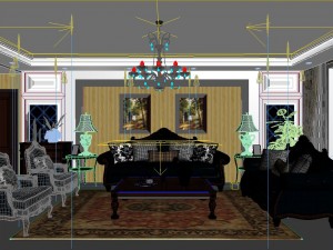 fashion european living room 5150 3Dモデル