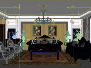 fashion european living room 5150 3D Model