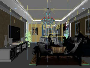 fashion european living room 5150 3D Model