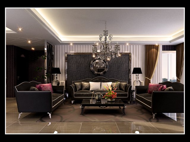 fashionable european living room 5152 Modello 3D .c4d .max .obj .3ds .fbx .stl .blend 