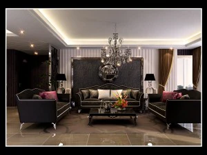 Модная европейская гостиная 5152 3D Модель