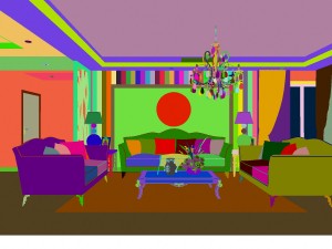 fashionable european living room 5152 Modello 3D
