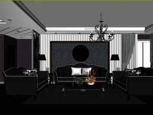 fashionable european living room 5152 Modello 3D