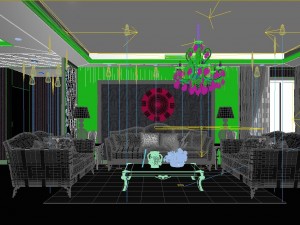 fashionable european living room 5152 Modello 3D