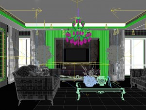 fashionable european living room 5152 Modello 3D