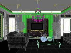 fashionable european living room 5152 3D Model