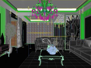 fashionable european living room 5152 Modello 3D