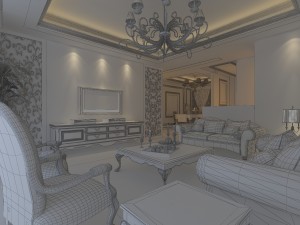 fashion european living room 5154 3D Model